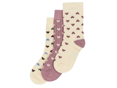 MiniPop socks with hearts bamboo (3-pack)