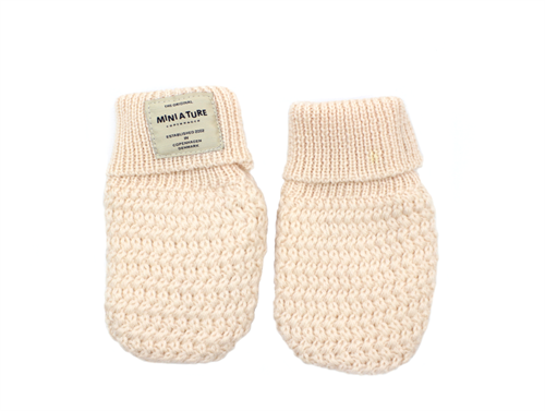 Mini A Ture mittens creme de peche wool/fleece