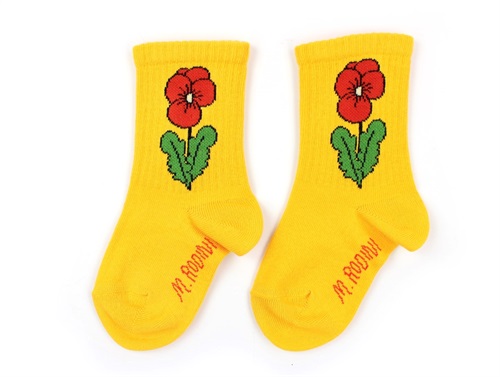 Mini Rodini socks Viola yellow flower
