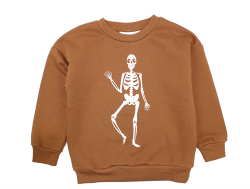 Mini Rodini sweatshirt brown skeleton