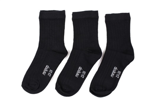 Minipop socks bamboo black (3-pack)