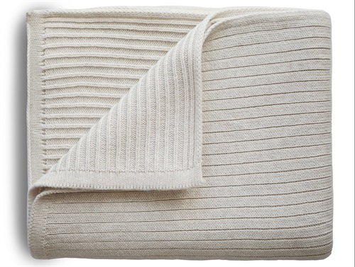 Mushie beige melange baby blanket knit