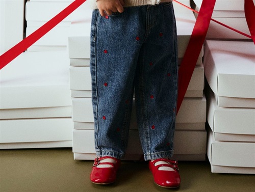 Name It jeans medium blue denim with heart embroidery