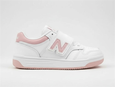 New Balance white/orb pink 480 sneaker