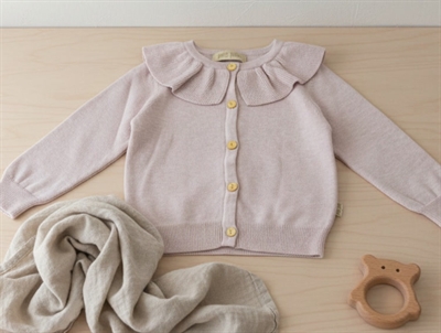 Petit Piao cardigan light rose melange collar