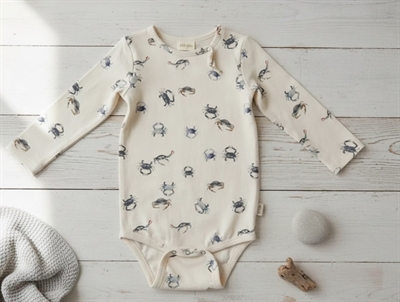 Petit Piao bodysuit sea with crab print