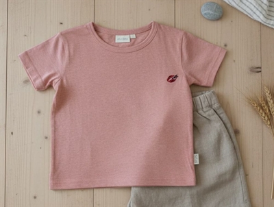 Petit Piao sea shell pink ladybug motif t-shirt