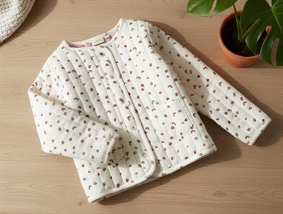 Petit Piao ladybug quilted transition jacket
