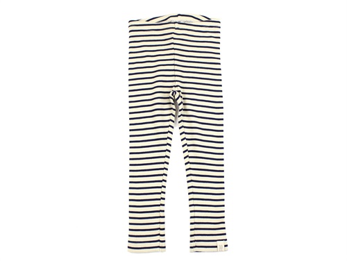 Petit Piao indigo plum/dark off white striped leggings modal