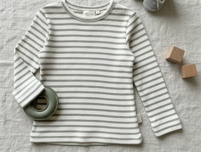 Petit Piao green shadow striped t-shirt