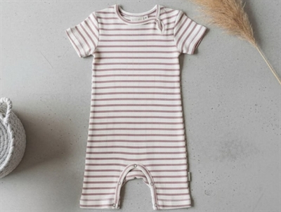 Petit Piao sea shell pink striped jumpsuit