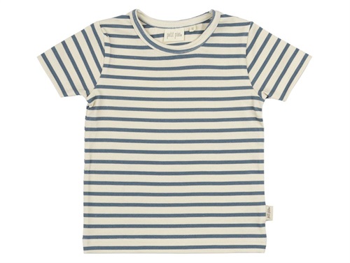 Petit Piao t-shirt with blue mirage stripes