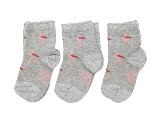 Petit by Sofie Schnoor socks grey melange flamingo (3-pack)