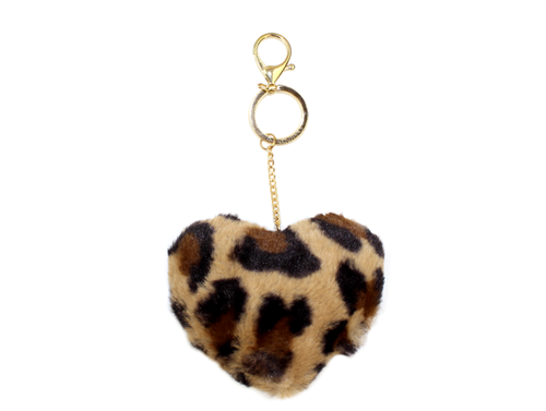 Petit by Sofie Schnoor keychain with heart charm rose leopard