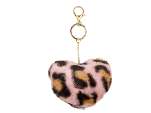 Petit by Sofie Schnoor keychain with heart charm rose leopard