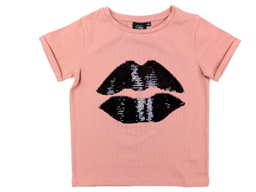 Petit by Sofie Schnoor t-shirt rose palliette mouth