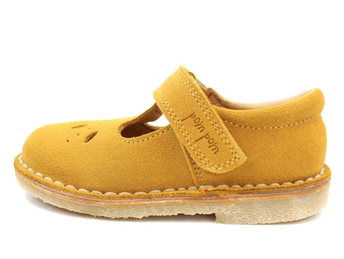 adgang Auckland Luscious Buy Pom Pom ballerina/mary janes light mustard suede with velcro at  MilkyWalk