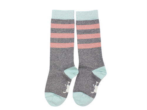 Small Rags socks Grace gray melange stripe glitter