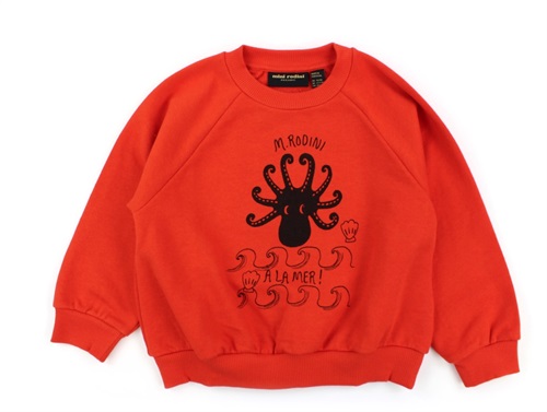 Mini Rodini sweatshirt octopus red