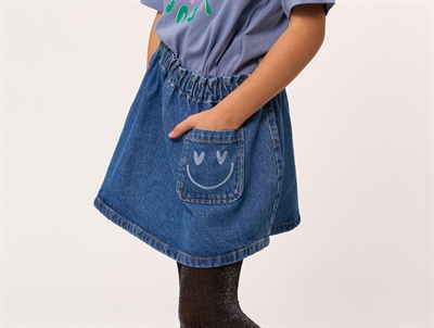 THE NEW denim skirt medium blue with smiley pocket
