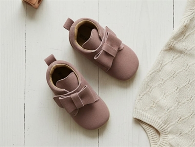 Wheat dusty rouge slippers with bow