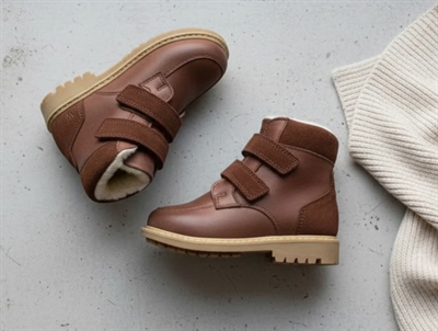 Wheat winter boot dry clay with velcro and TEX