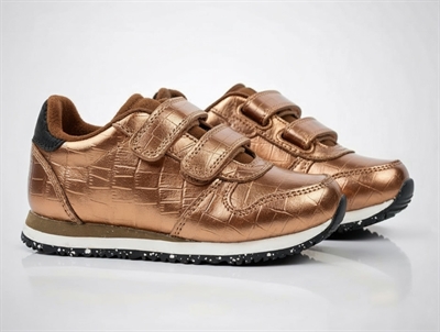 Woden Wonder sneaker Sandra burnished copper croco shiny