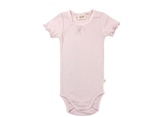 Wheat body rib lace soft lilac