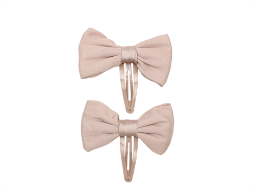 Wheat hairclip Victoria rose powder with bow (2-Pack)