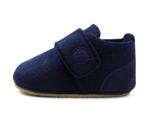 Wheat wool slippers Marlin navy wool