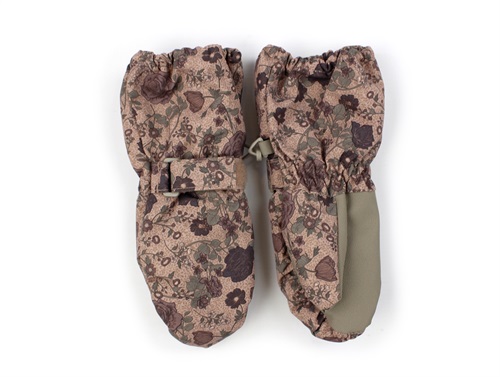 Wheat rose dawn flowers tech mittens