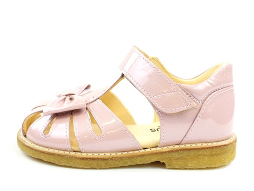 Mary en anden Picket Buy Angulus sandal pale rose varnish with bow at MilkyWalk