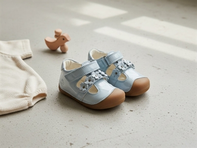 Bundgaard Petit Summer Flower sandal sky with flowers and velcro