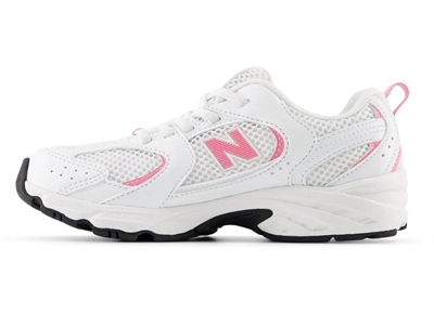 New Balance 530 sneaker white/pink with elastic laces
