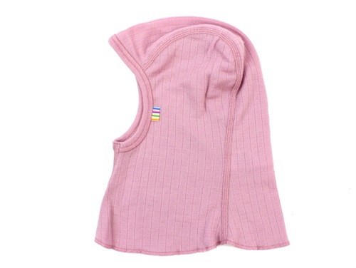 Joha old rose balaclava elephant hat merino wool