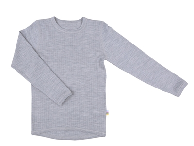 Joha light grey melange shirt merino wool  