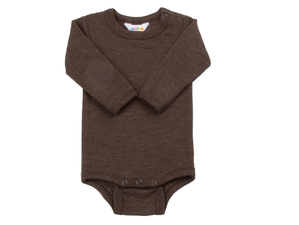 Joha body merino wool dark brown with long sleeves