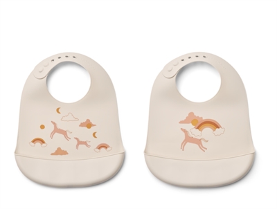 Liewood farm/sandy silicone bib Tilda (2-pack)