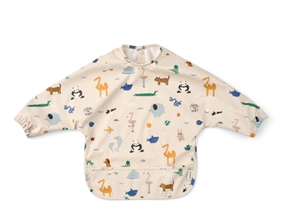 Liewood Merle bib mist with dinosaur print  