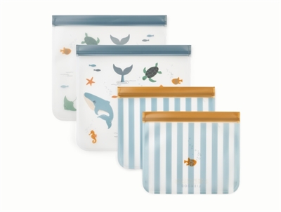 Liewood snack bags all together / sandy with reusable function