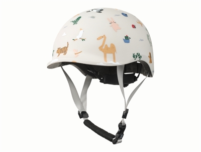 Liewood Milly bicycle helmet sandy with animal print