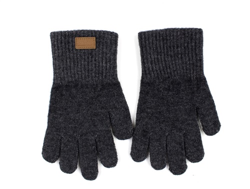 Melton finger mittens gray woolt/polyester