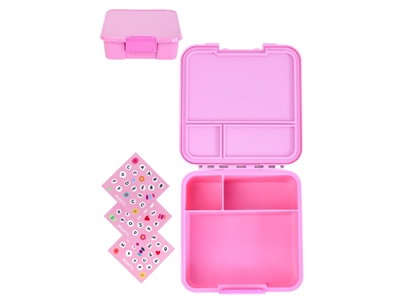 MontiiCo lunch box pink with 3 compartments and sticker set
