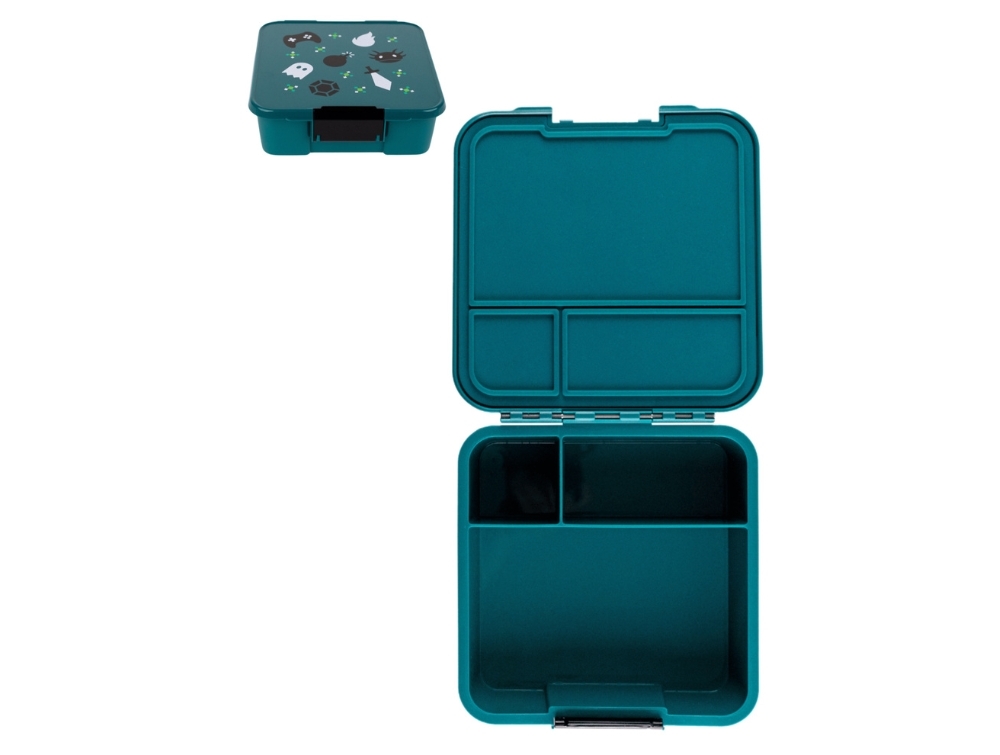 MontiiCo lunch box green with gaming print and 3 compartments