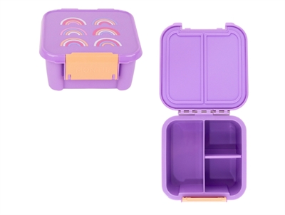 MontiiCo snack box purple with rainbow print and 2 compartments