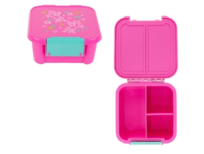 MontiiCo snack box pink with unicorn print and 2 compartments