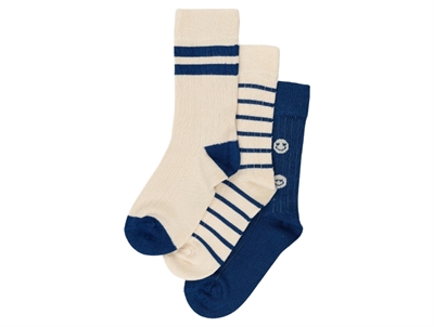 Minipop bamboo socks cobalt mix with smiley