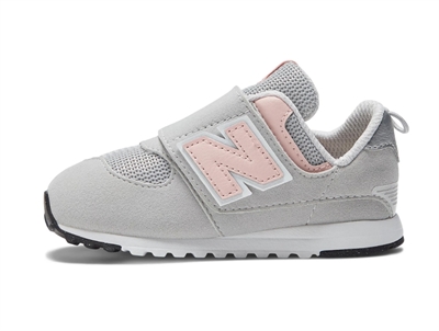 New Balance rain cloud/pink haze 574 sneaker