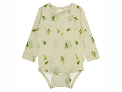 Petit Piao bodysuit tidal foam with frog print