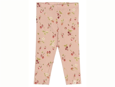 Petit Piao leggings misty rose with strawberry print